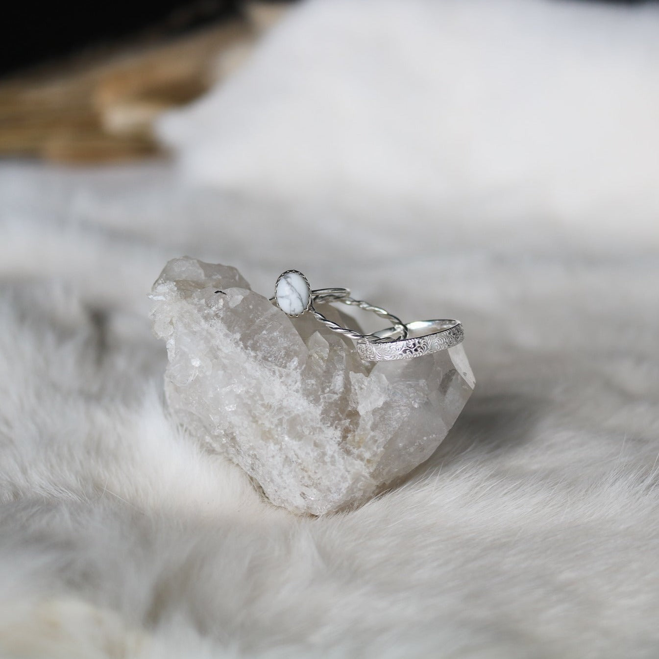 Durango Stacking Ring Set in ‘White Buffalo'