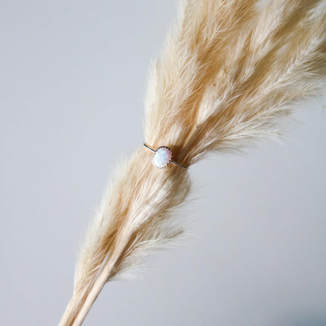 Durango Stacking Ring in White Opal