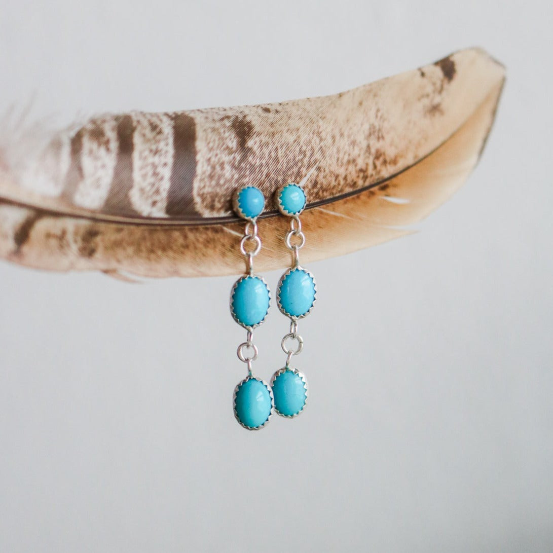 Turquoise Triple Drop Earrings
