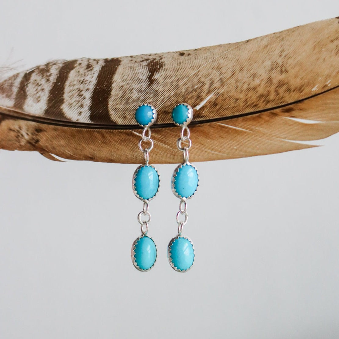 Turquoise Triple Drop Earrings
