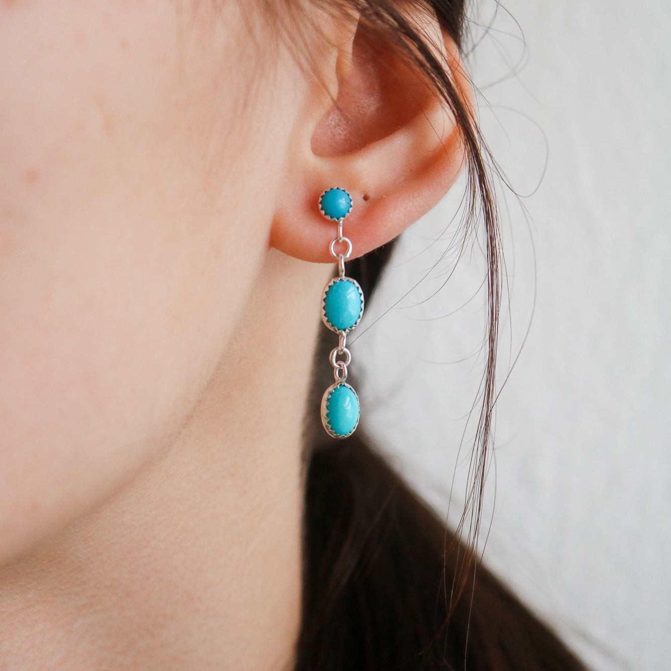 Turquoise Triple Drop Earrings