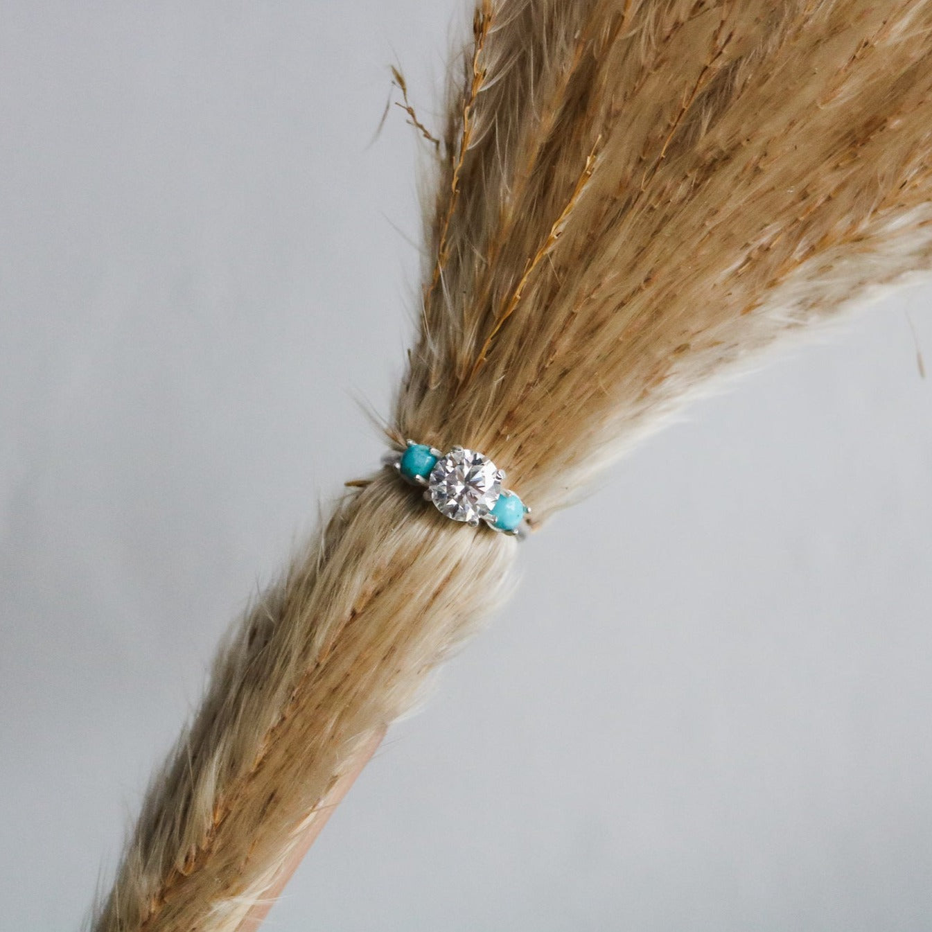 ‘Celeste’ Diamond + Turquoise Engagement Ring // Made to Order