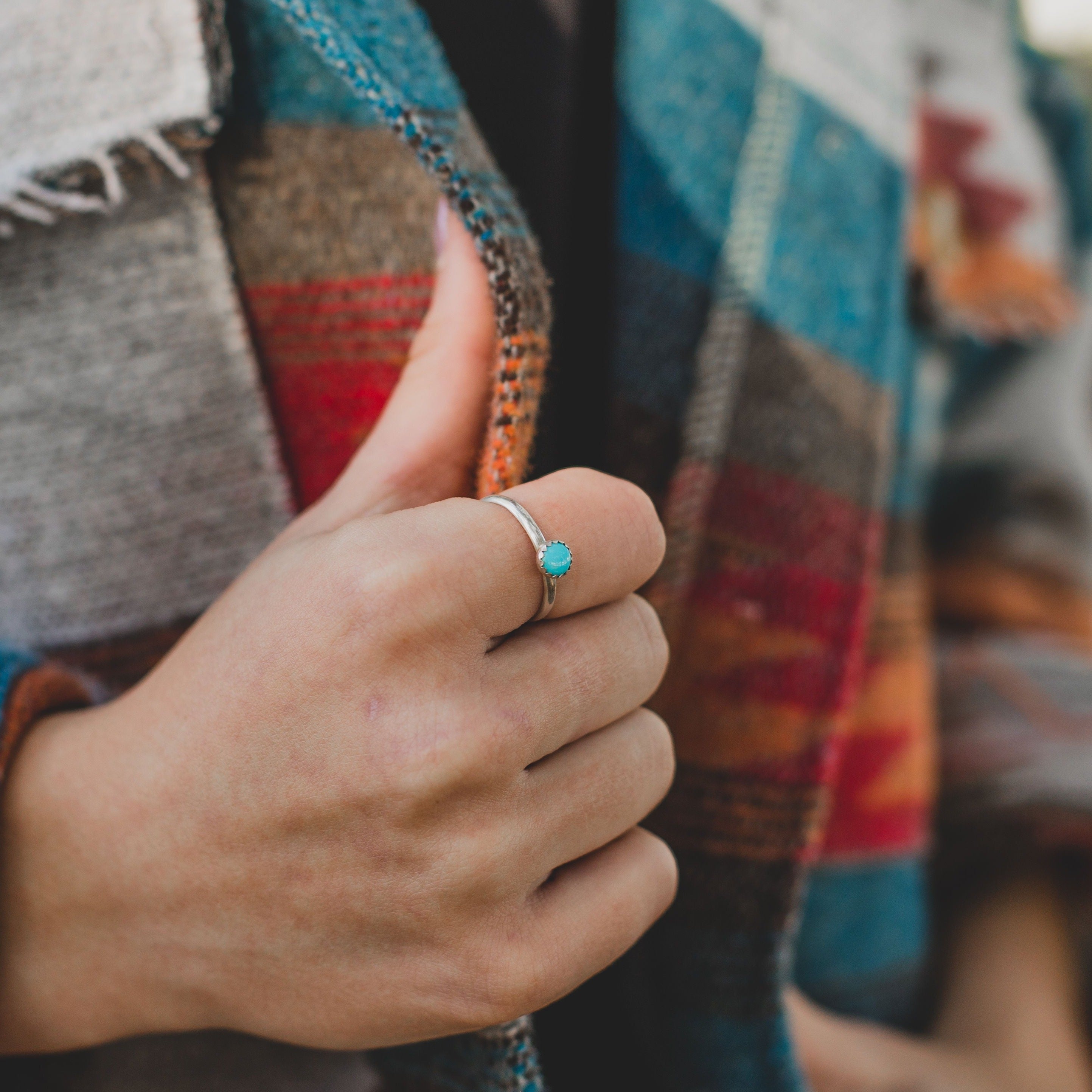Sandia Stacking Ring in Turquoise // Made to Order