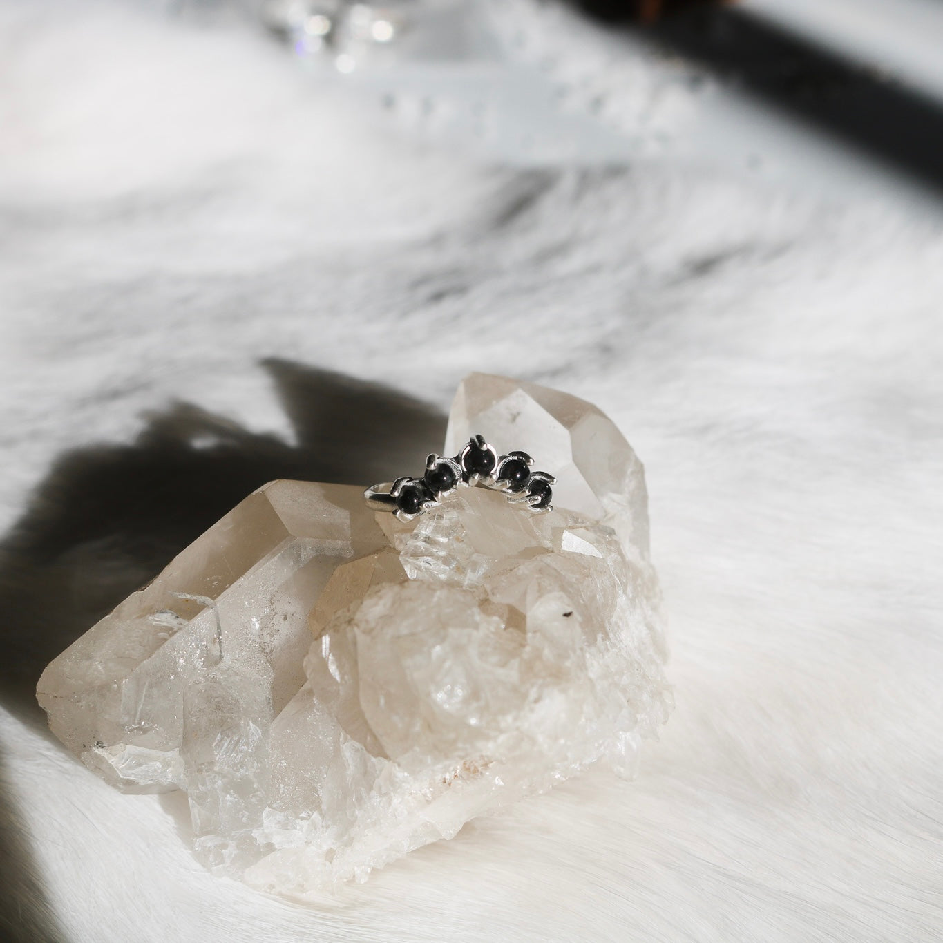 'Arabella' Curved Onyx Ring // Made to Order