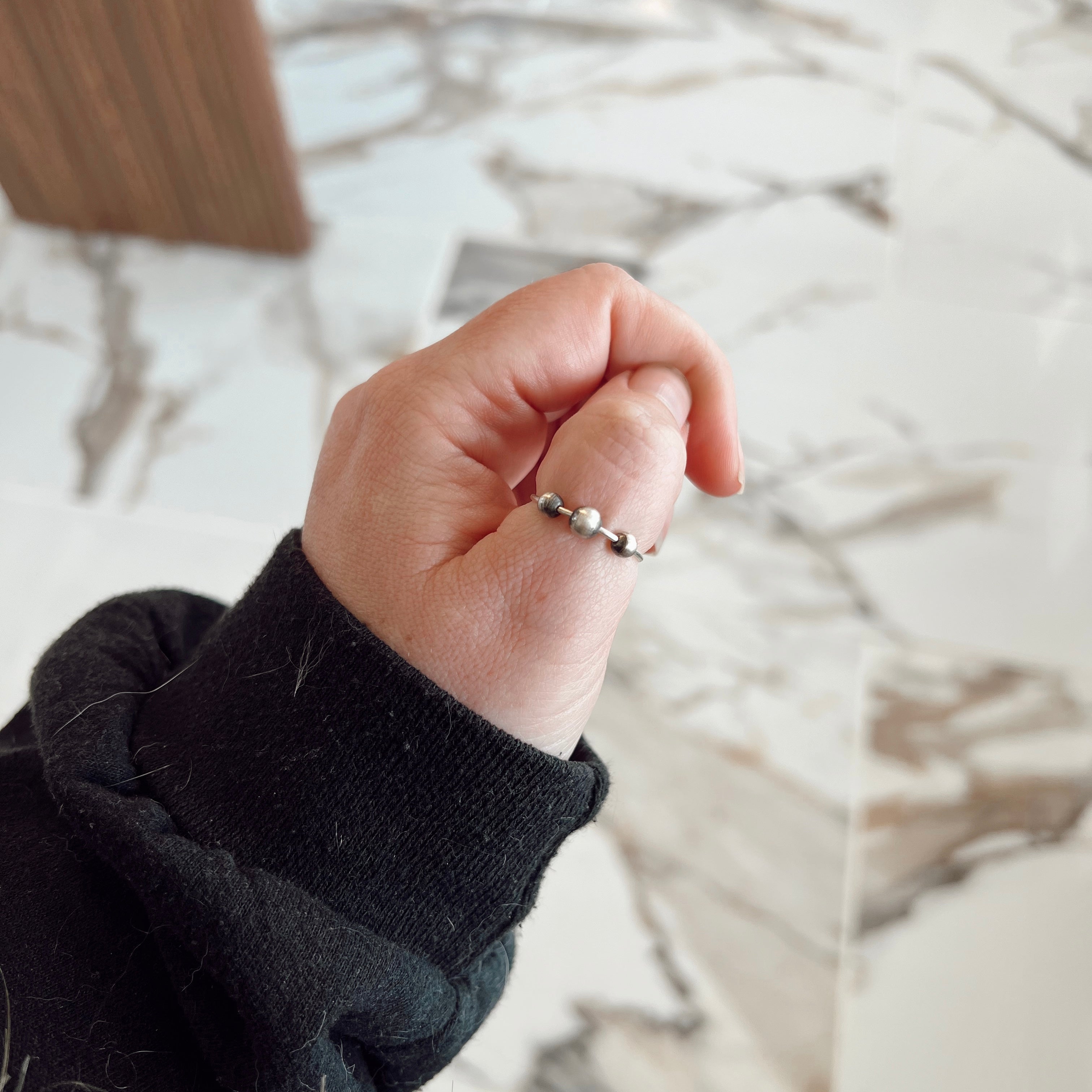 Navajo Pearl Fidget Stacking Ring // Made to Order