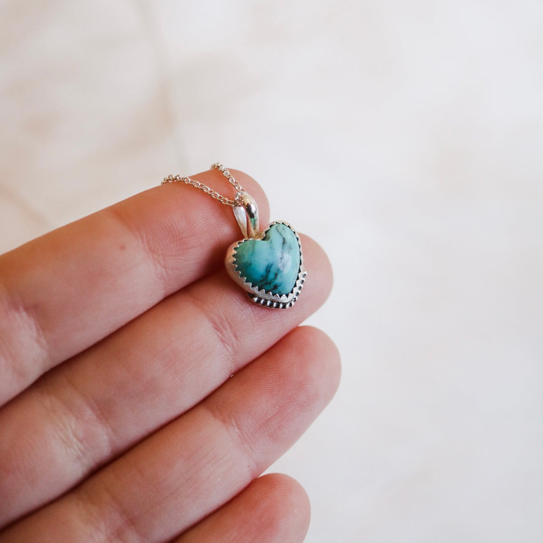 Kingman Turquoise Heart Necklace // One of a Kind