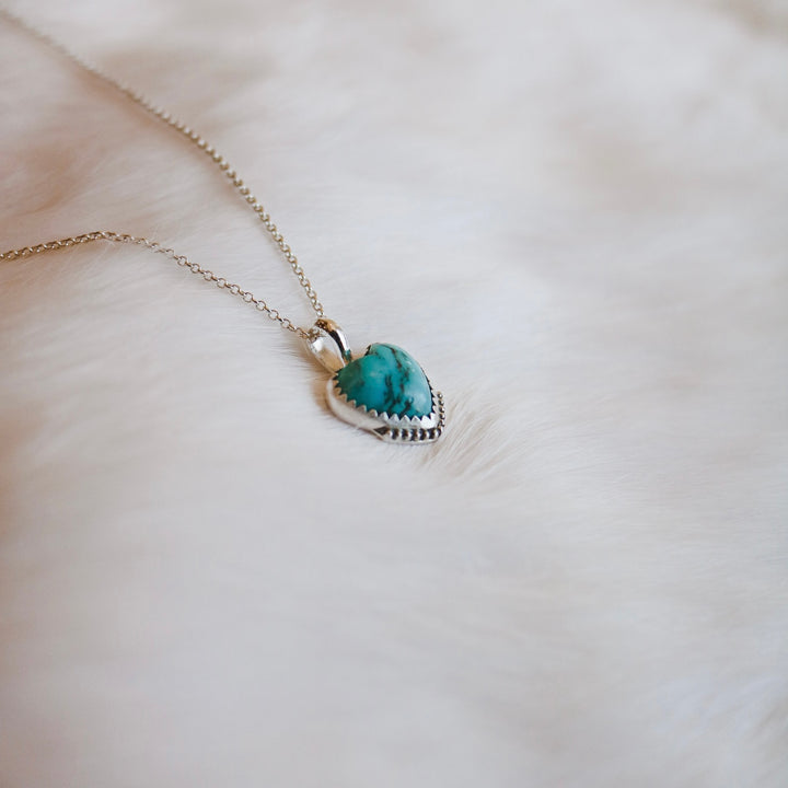 Kingman Turquoise Heart Necklace // One of a Kind