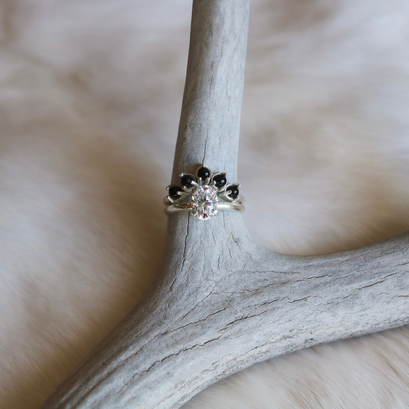'Arabella' Curved Onyx Ring // Made to Order