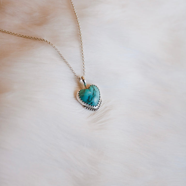 Kingman Turquoise Heart Necklace // One of a Kind