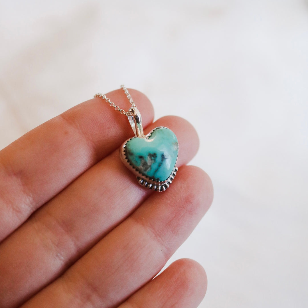 Kingman Turquoise Heart Necklace // One of a Kind