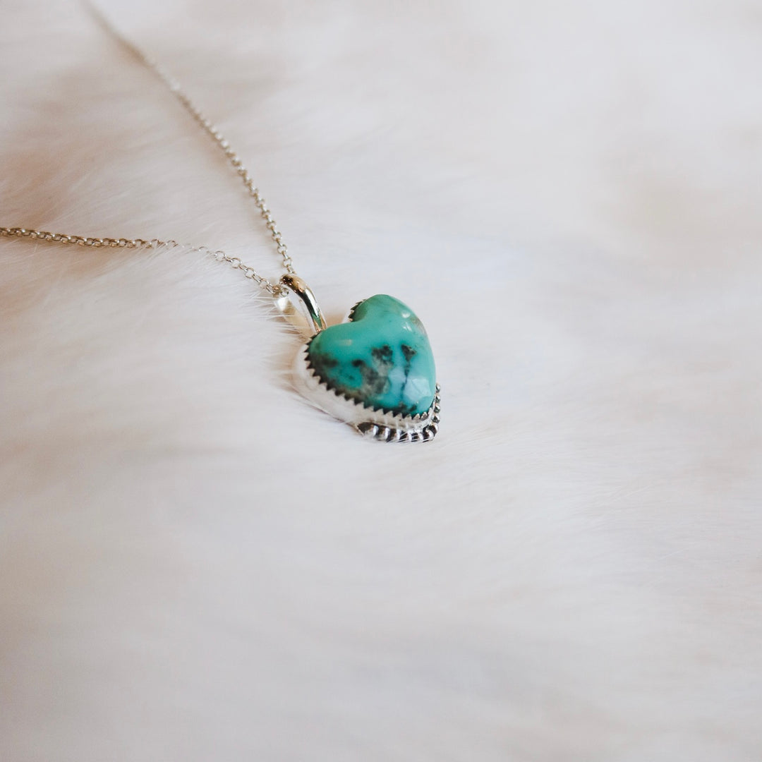 Kingman Turquoise Heart Necklace // One of a Kind