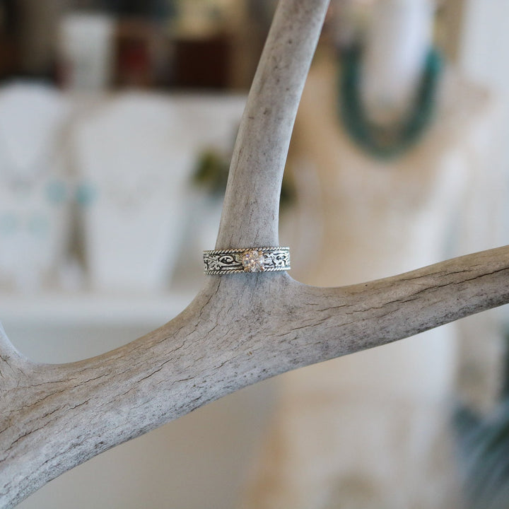 ‘Sorrell' Western Tooled + Diamond Engagement Ring // Made to Order