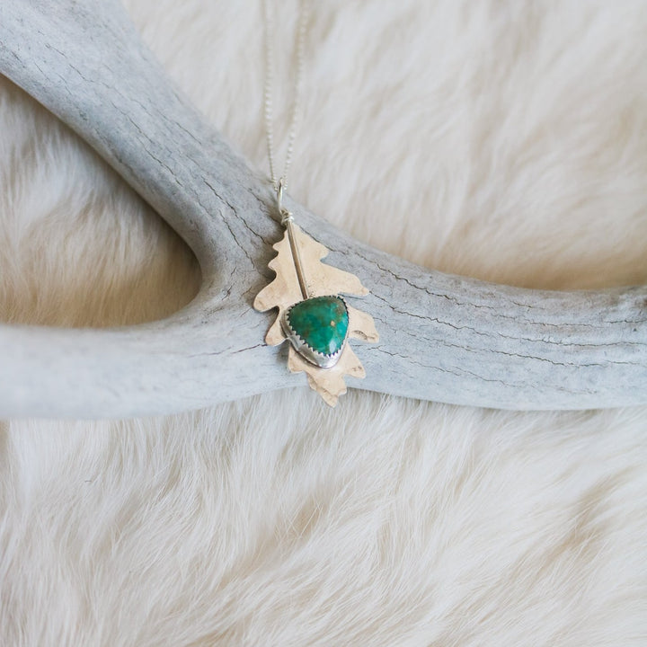 American Turquoise Oak Leaf Necklace