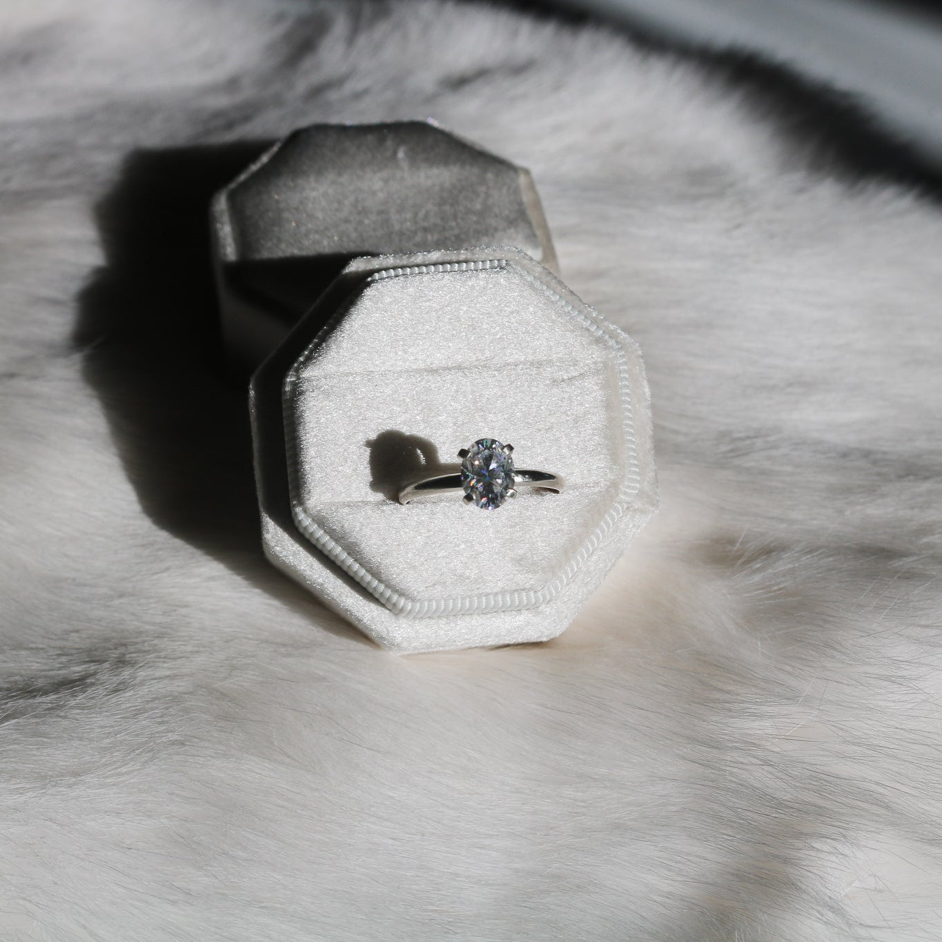 Oval Cut Diamond Engagement Ring in Sterling Silver // Made to Order