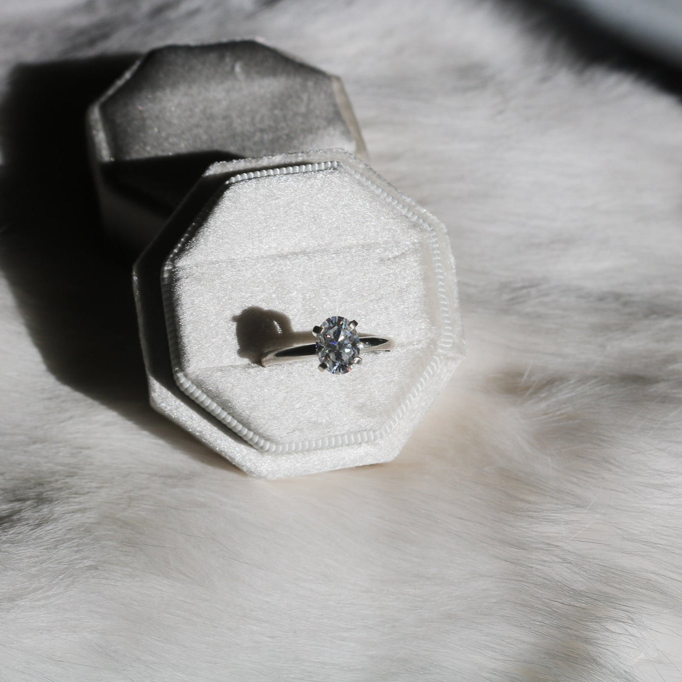 Oval Cut Diamond Engagement Ring in Sterling Silver // Made to Order