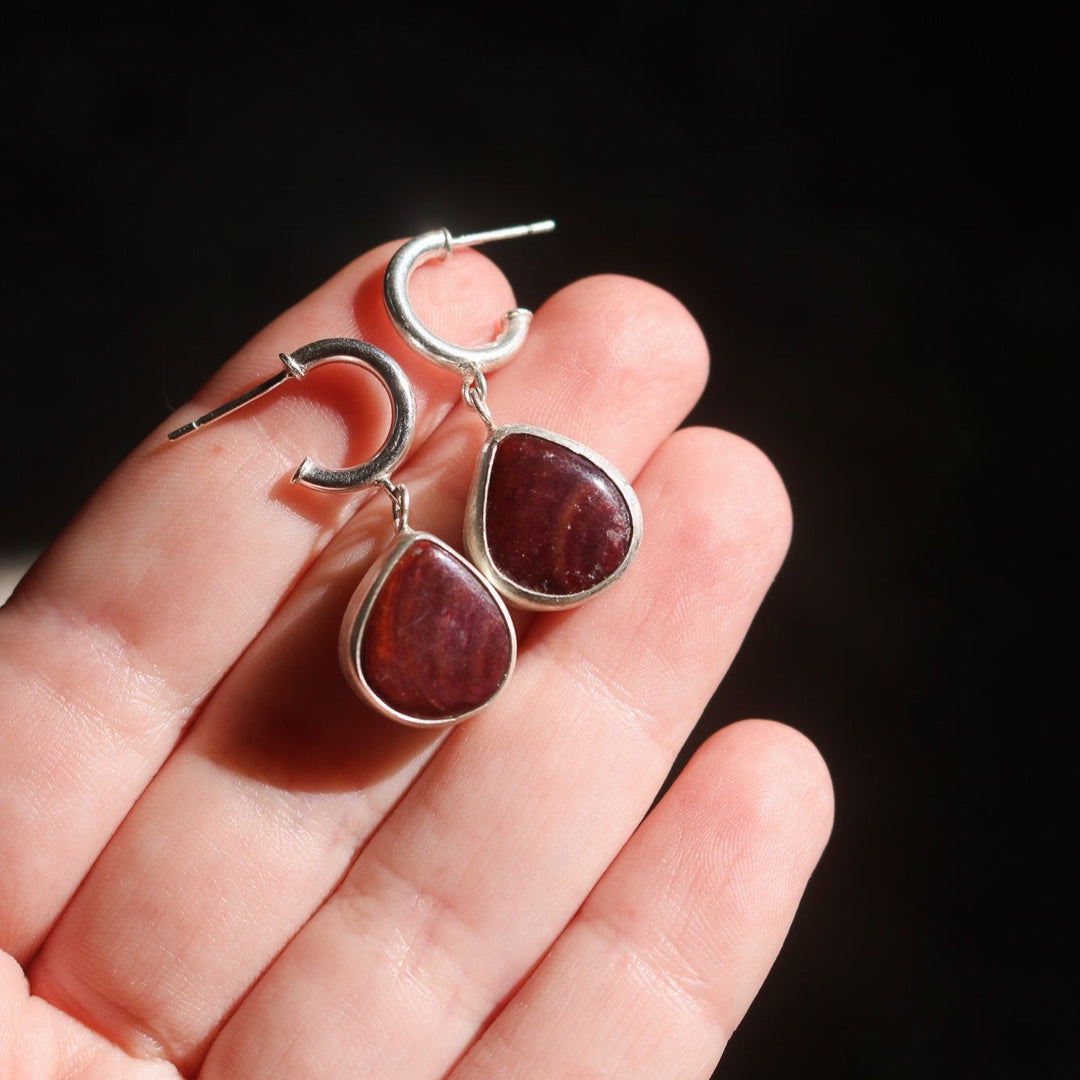Purple Spiny Oyster Mini Hoops // One of a Kind