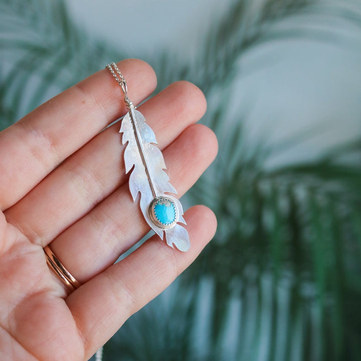 American Turquoise Eagle Feather Necklace