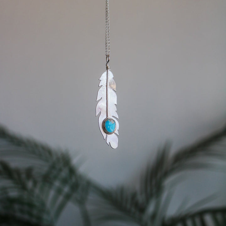 American Turquoise Eagle Feather Necklace