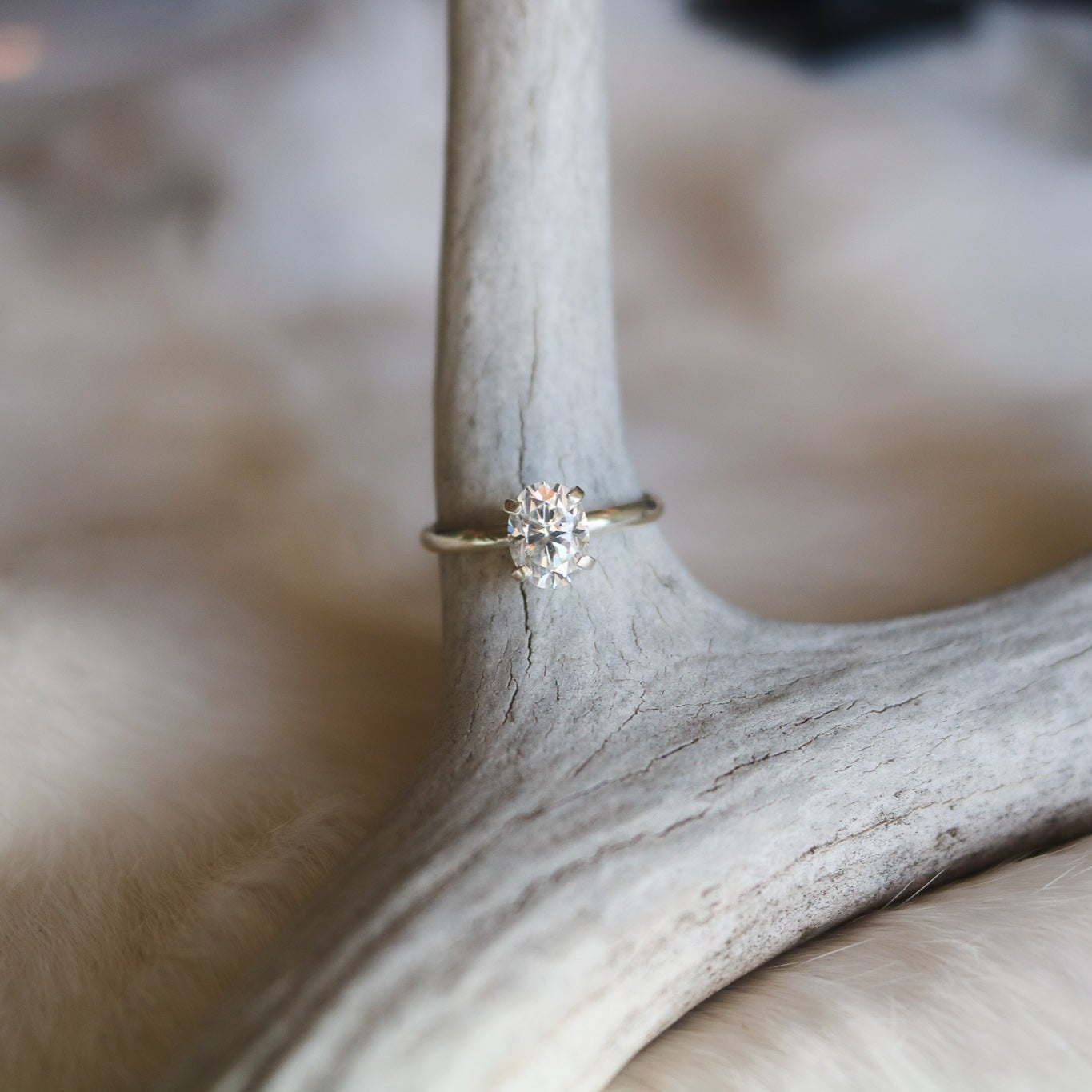 Oval Cut Diamond Engagement Ring in 14K Gold // Made to Order