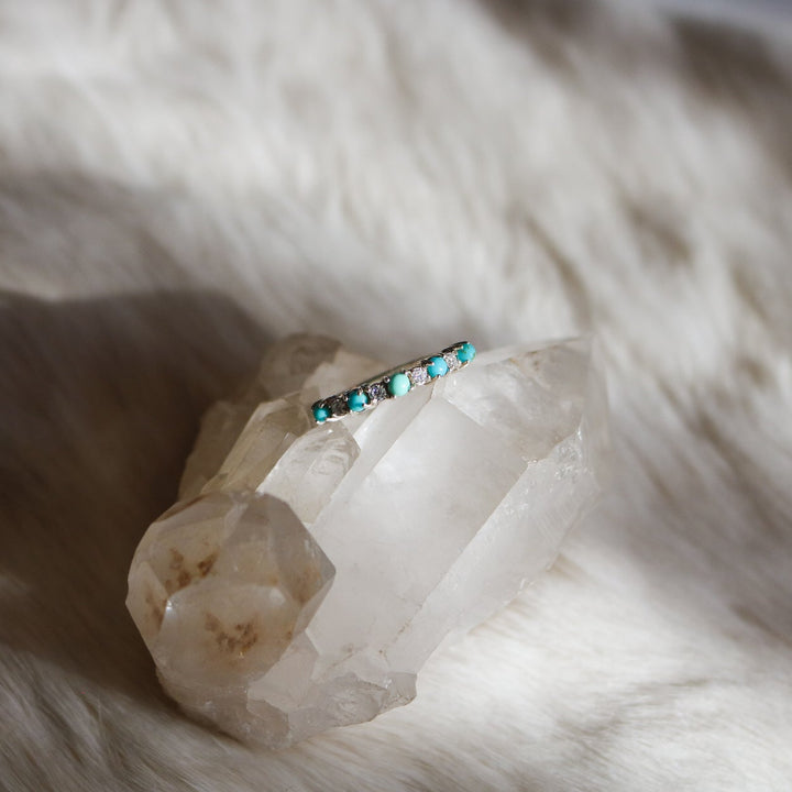 'Josie' Turquoise + Moissanite Ring // Made to Order