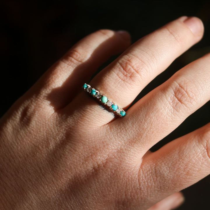 'Josie' Turquoise + Moissanite Ring // Made to Order