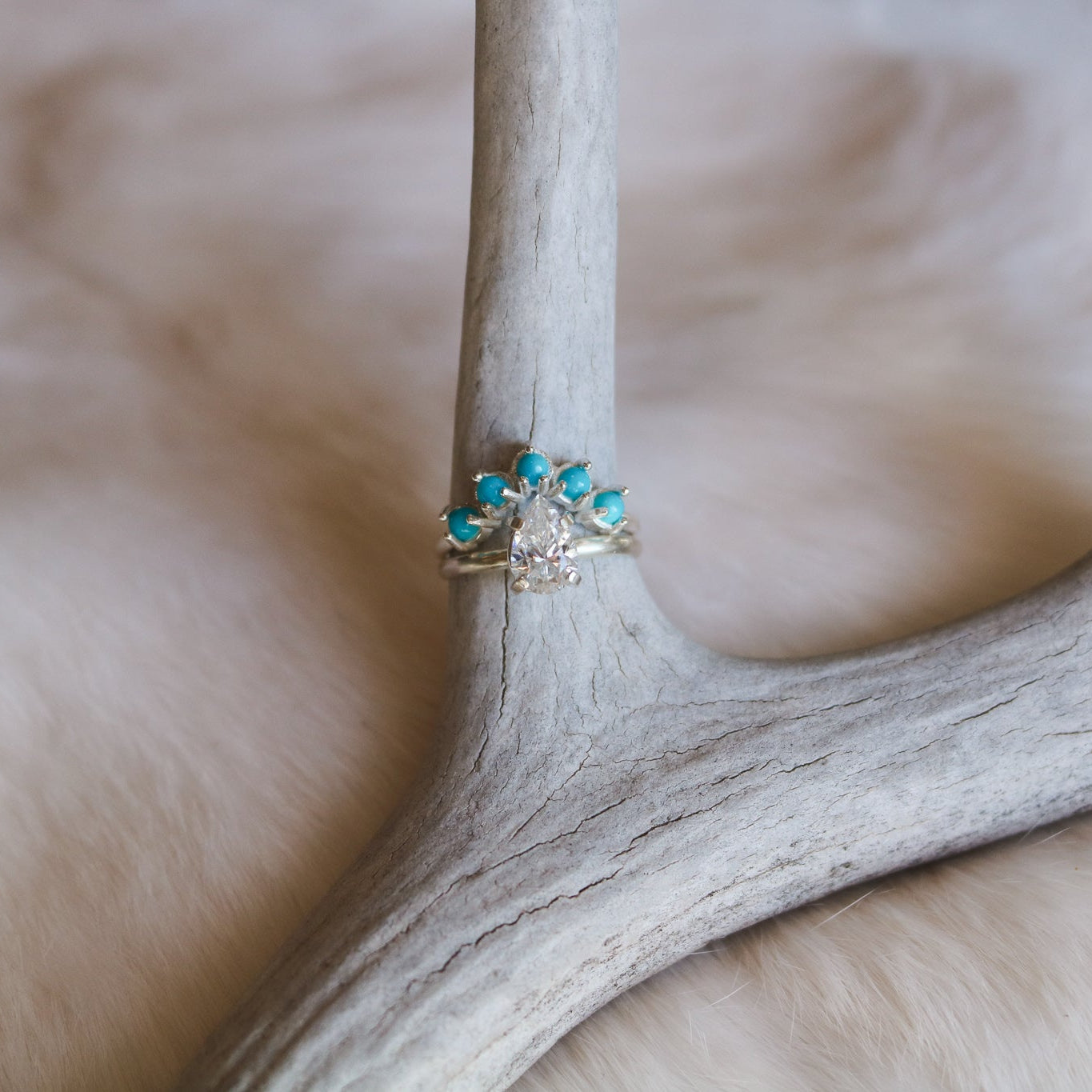 Pear Cut Diamond Engagement Ring in 14K Gold // Made to Order