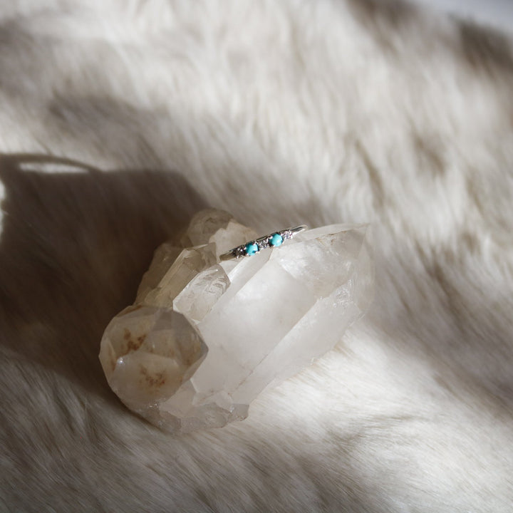 'Della' Turquoise + Moissanite Ring // Made to Order