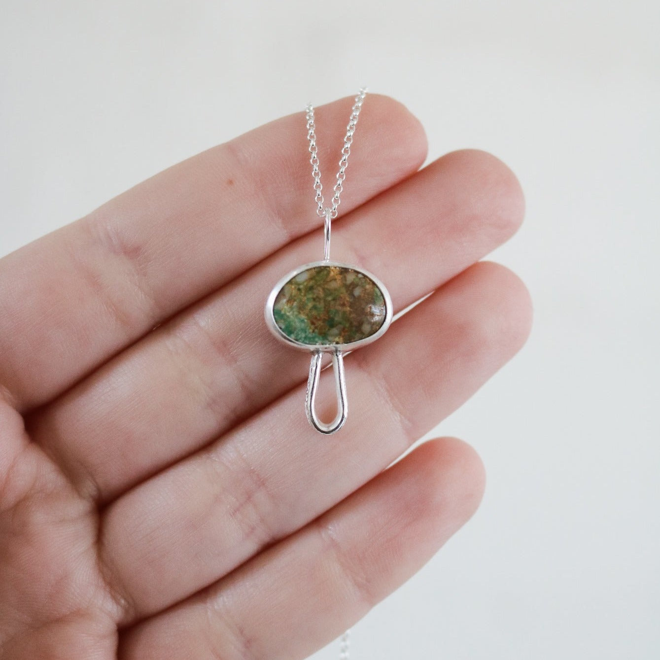 'Fun Guy' Mushroom Necklace in Royston Turquoise // One of a Kind