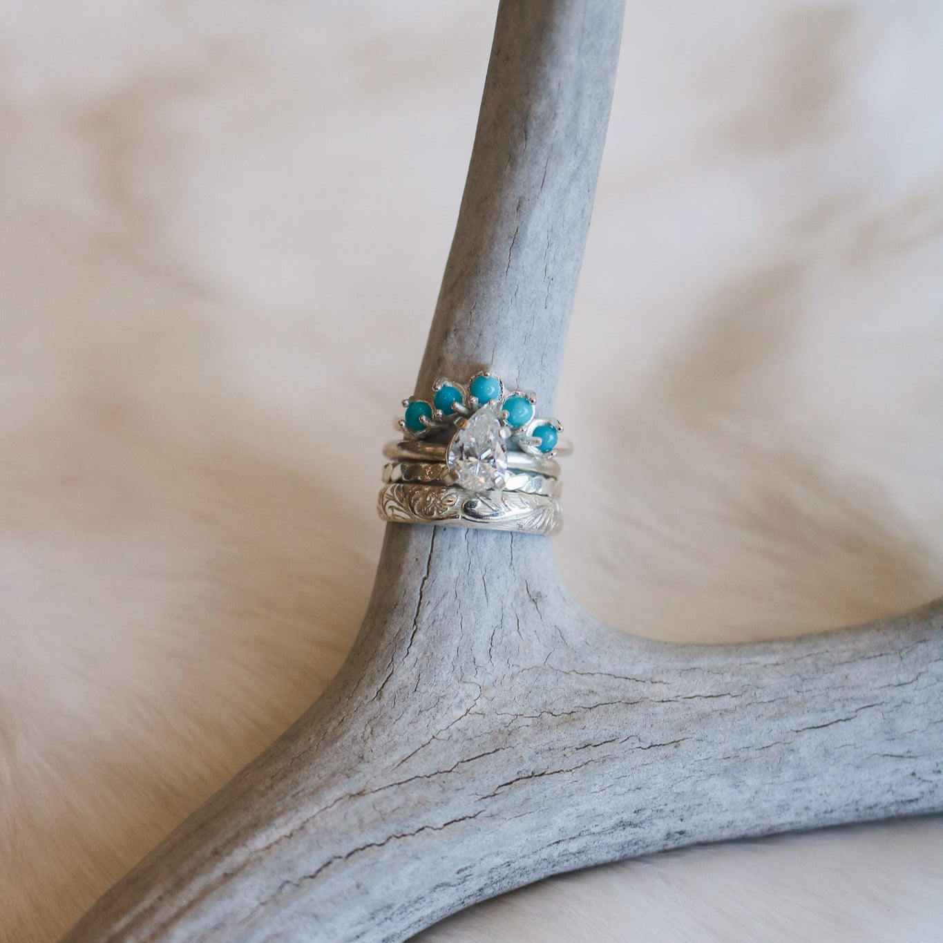 Pear Cut Diamond Engagement Ring in 14K Gold // Made to Order