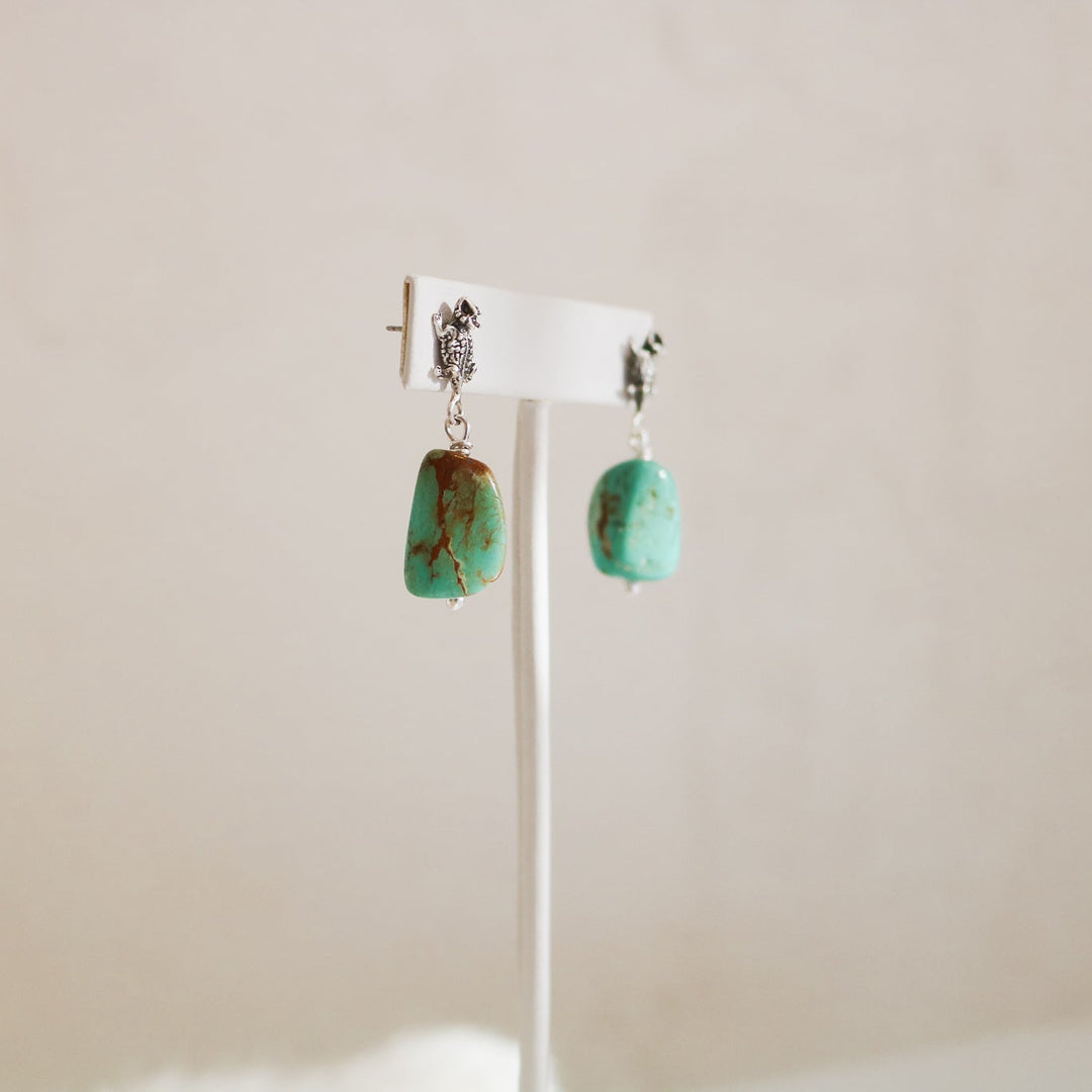 Horny Toad + American Turquoise Drop Earrings // One of a Kind