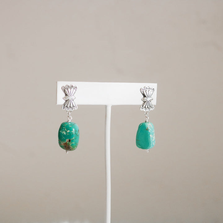 Butterfly Concho + American Turquoise Drop Earrings // One of a Kind