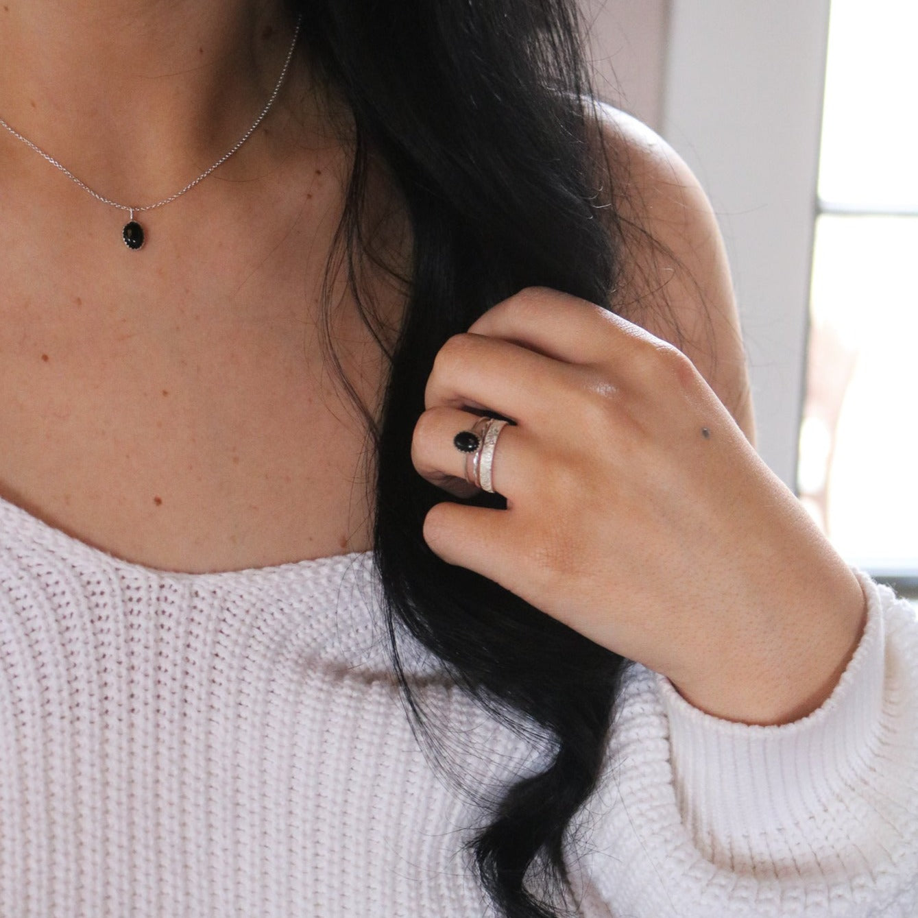 Durango Stacking Ring Set in Onyx