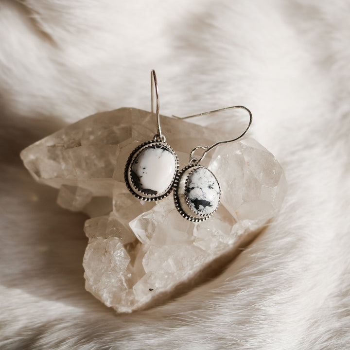 White Buffalo Drop Earrings // One of a Kind