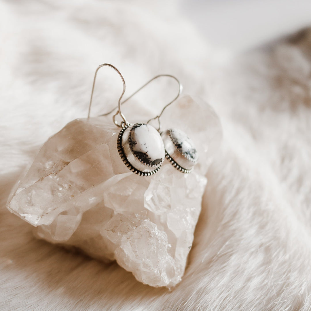 White Buffalo Drop Earrings // One of a Kind