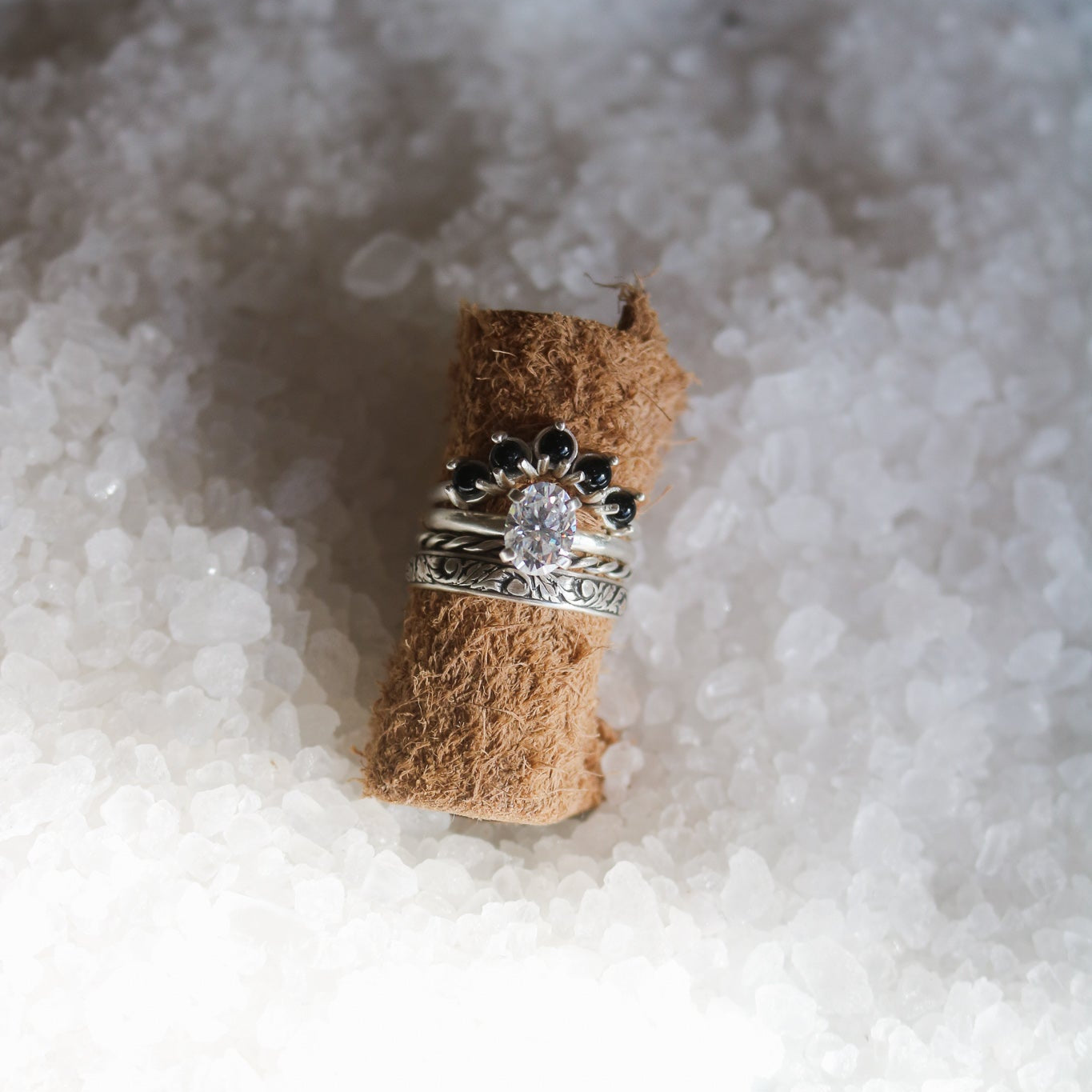 Oval Cut Diamond Engagement Ring in Sterling Silver // Made to Order