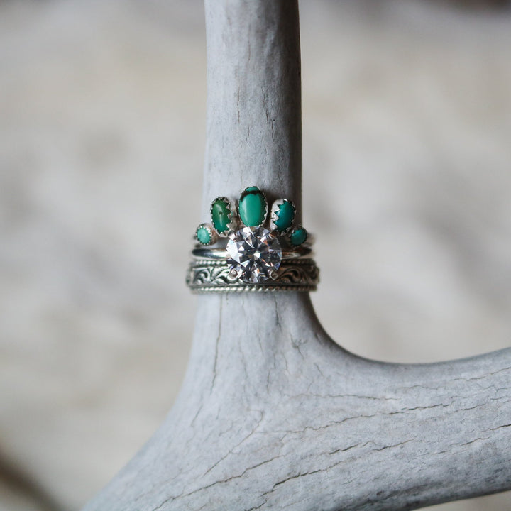 'Oak Ridge' Women's Western Tooled Stacking Ring Band // Made to Order