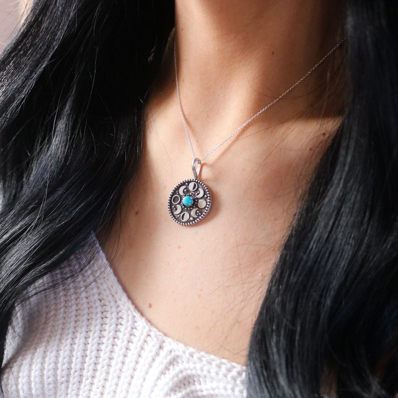 Moon Phases Medallion Charm/Necklace