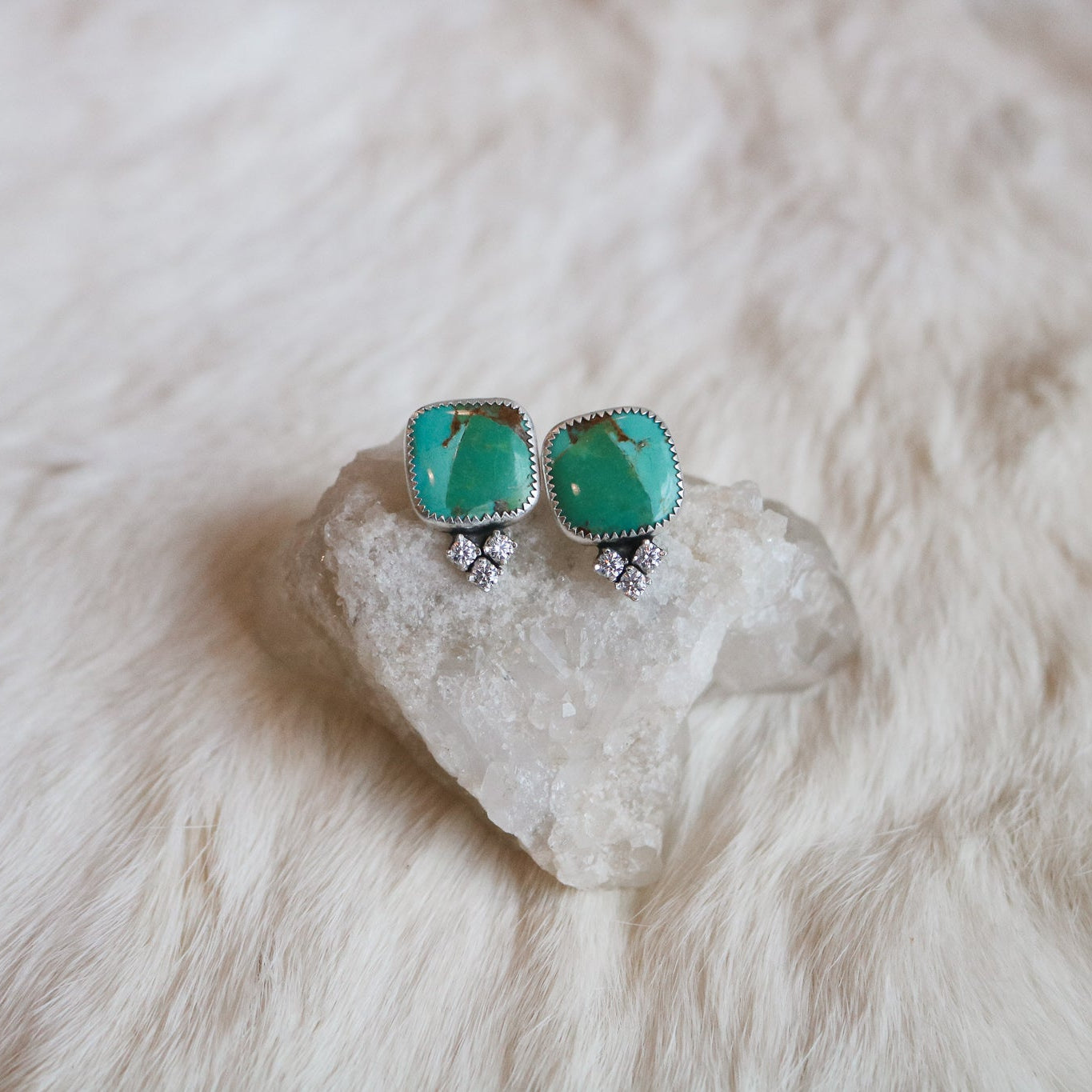 Turquoise & Diamond Earrings II // One of a Kind