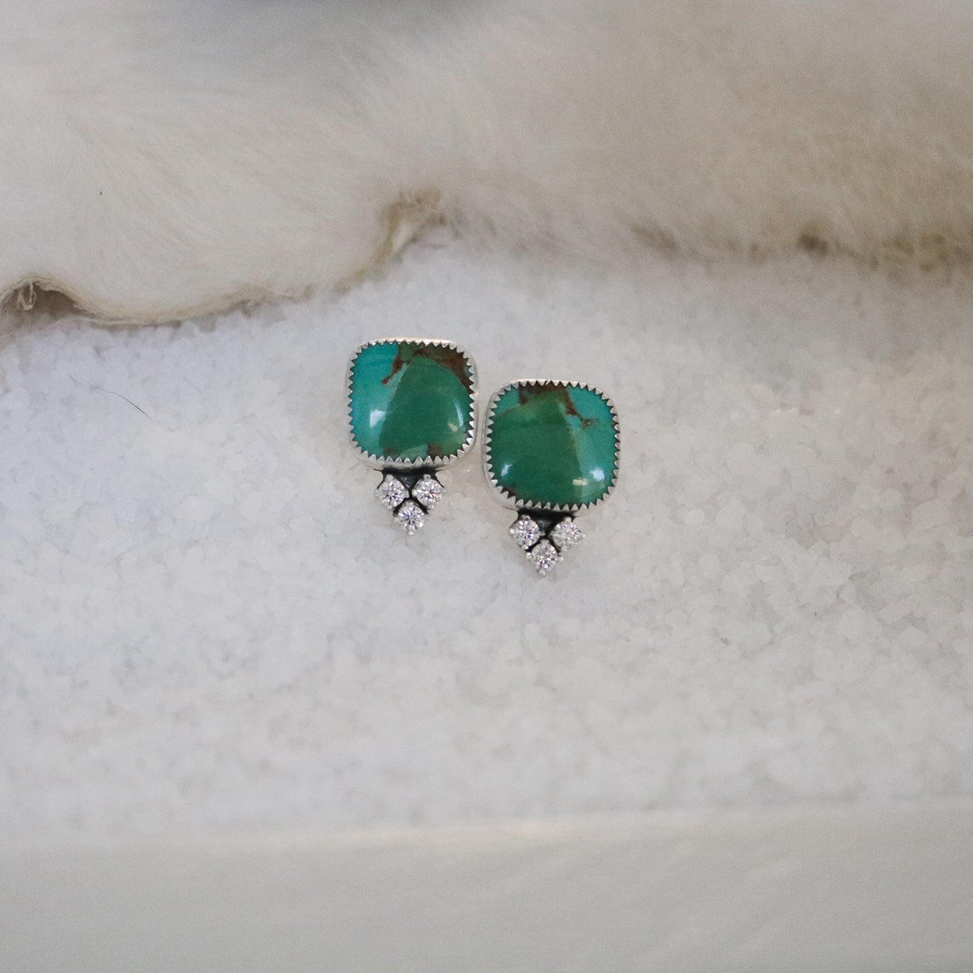 Turquoise & Diamond Earrings II // One of a Kind