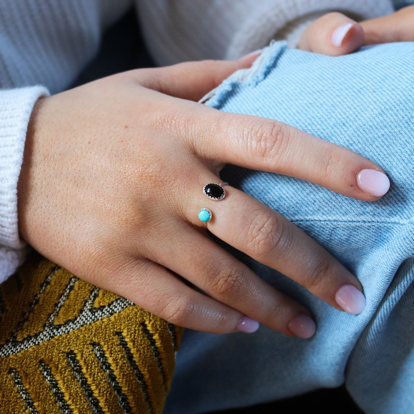 Aria // Adjustable Double Stone Ring