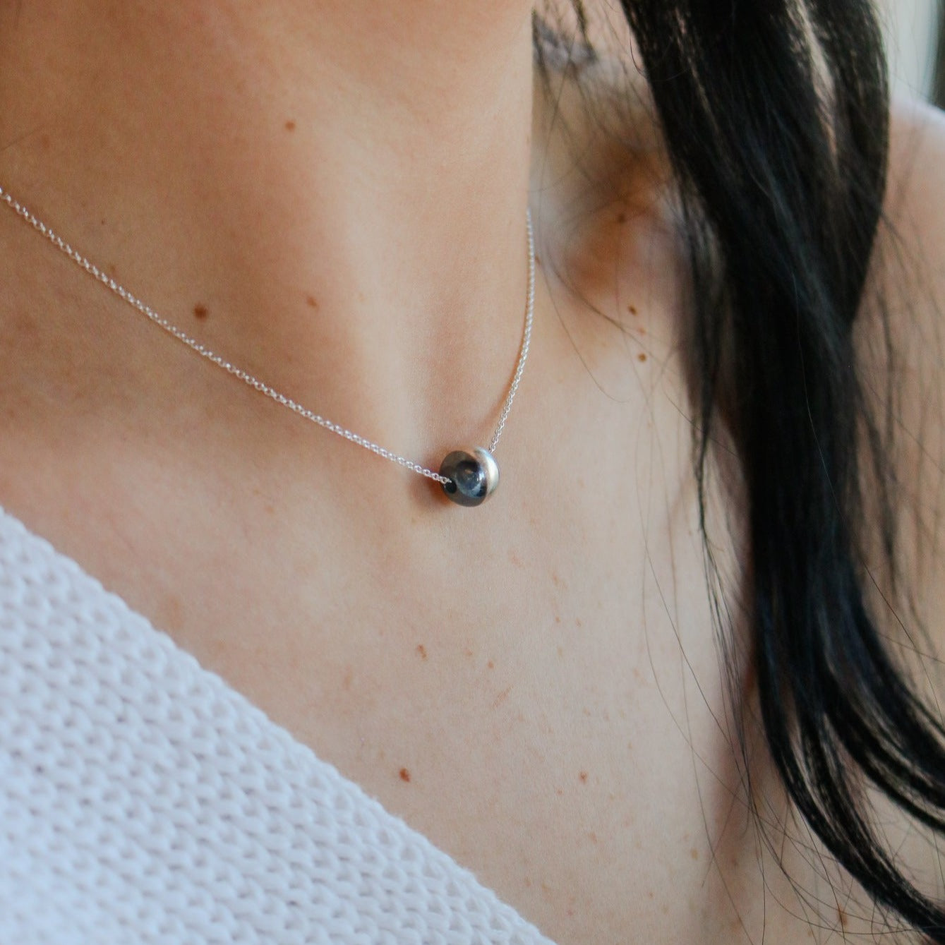 Cimarron // Sterling Silver Navajo Pearl Necklace