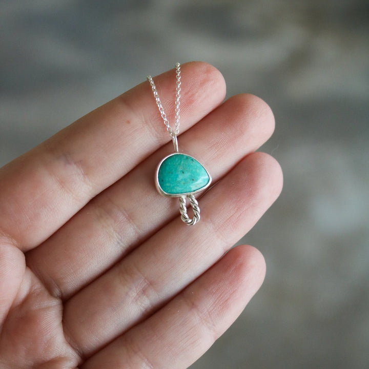 'Fun Guy' Mushroom Necklace in American Turquoise // One of a Kind