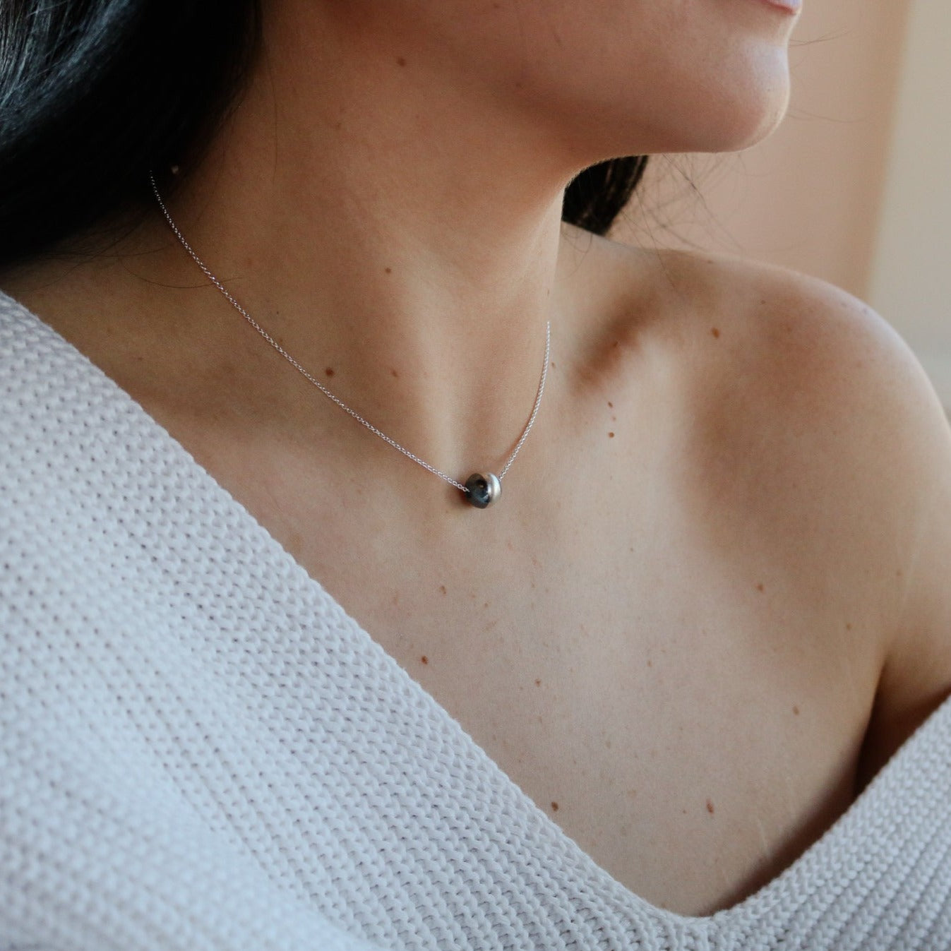 Cimarron // Sterling Silver Navajo Pearl Necklace