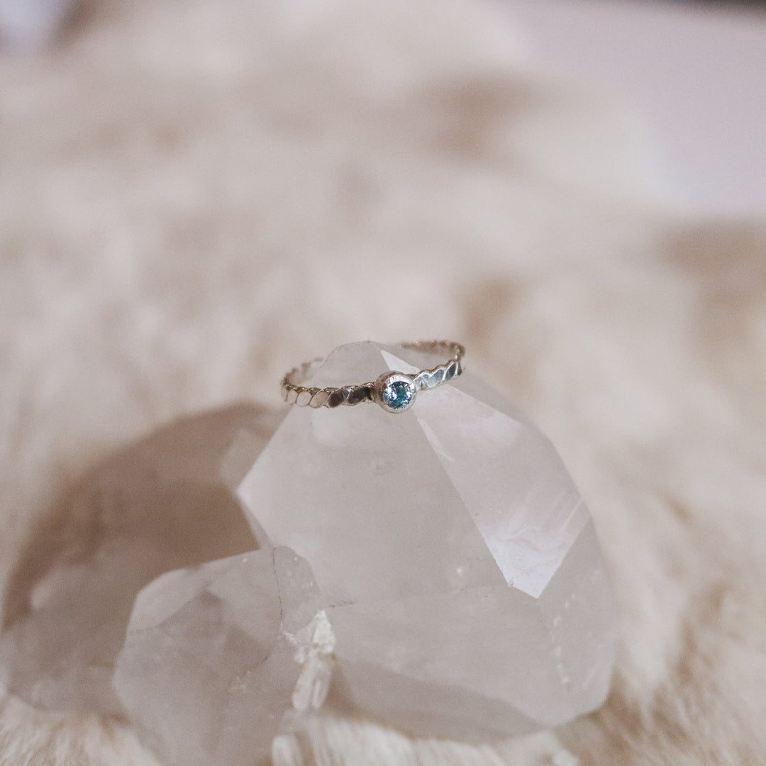 Dainty Birthstone Ring in Sterling Silver // Made to Order