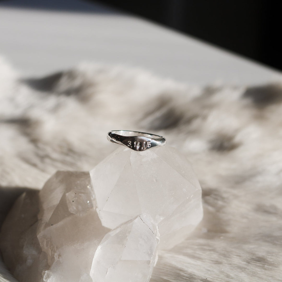 Commemorative Date Signet Stacking Ring // Made to Order