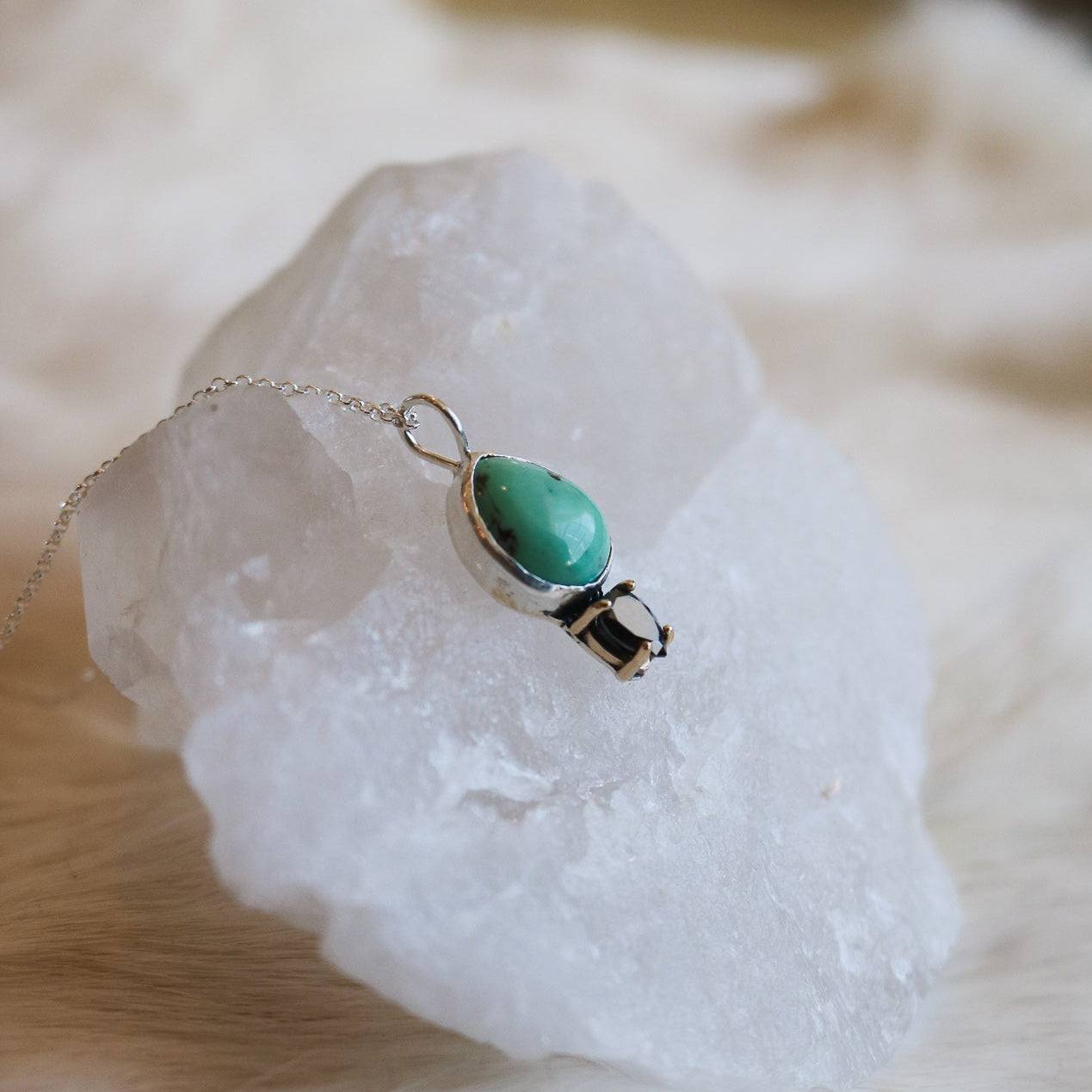 Turquoise & Diamond Necklace I // One of a Kind