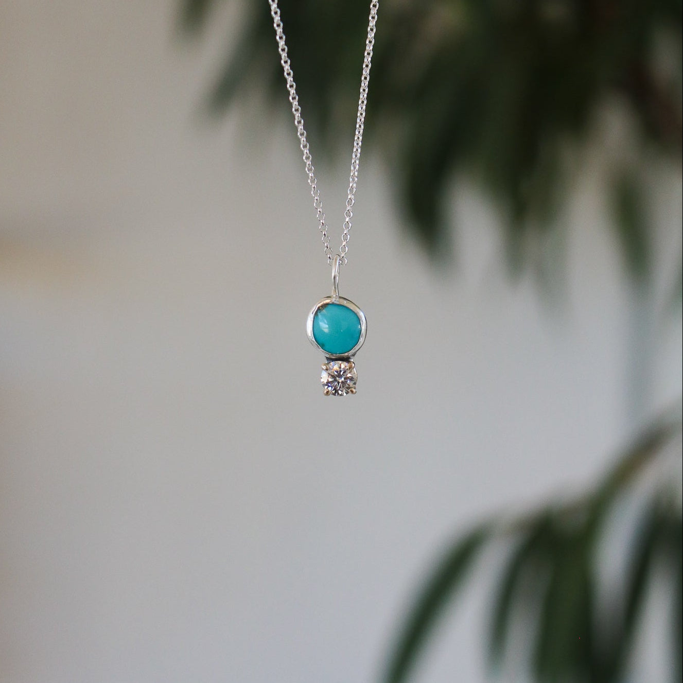 Turquoise & Diamond Necklace II // One of a Kind