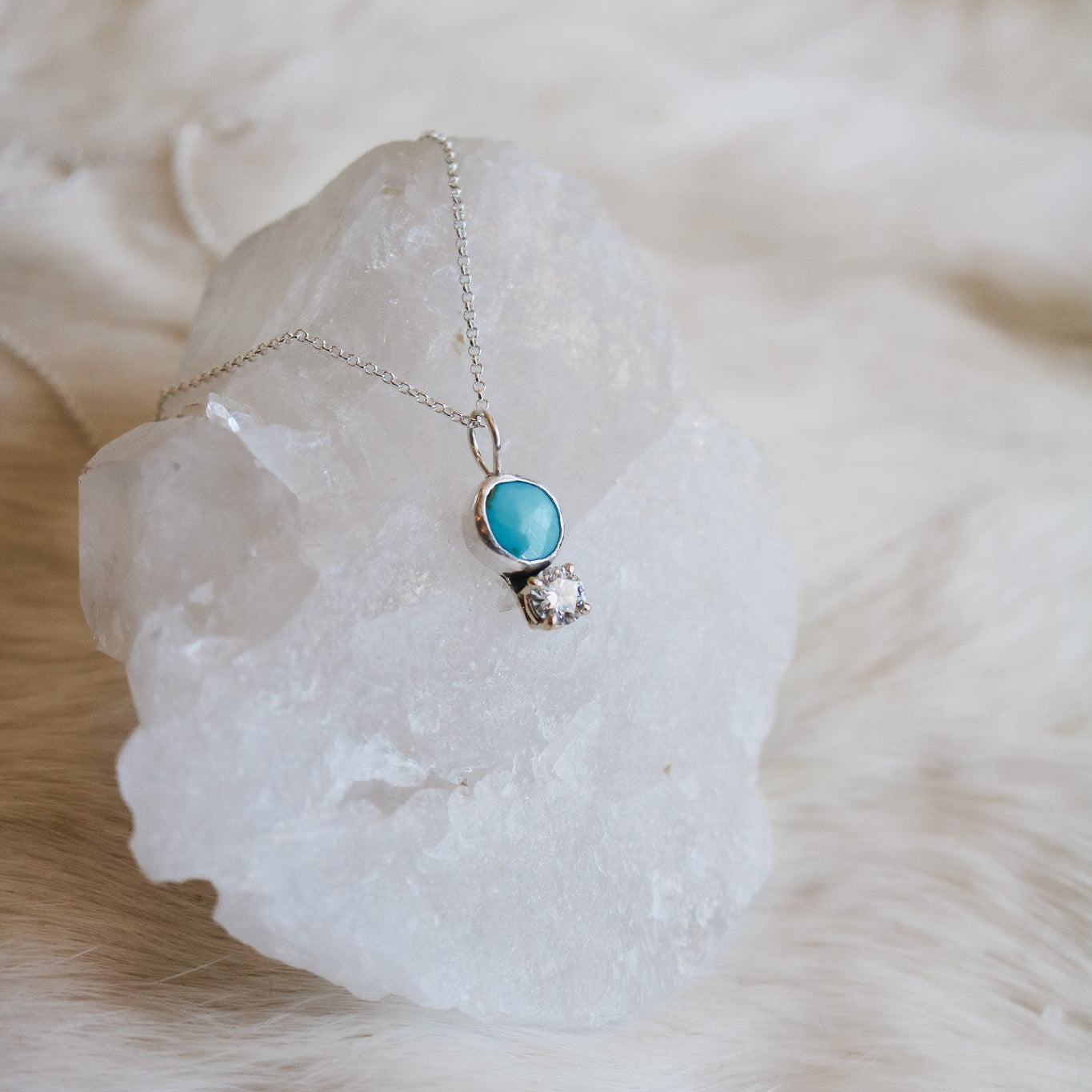 Turquoise & Diamond Necklace II // One of a Kind