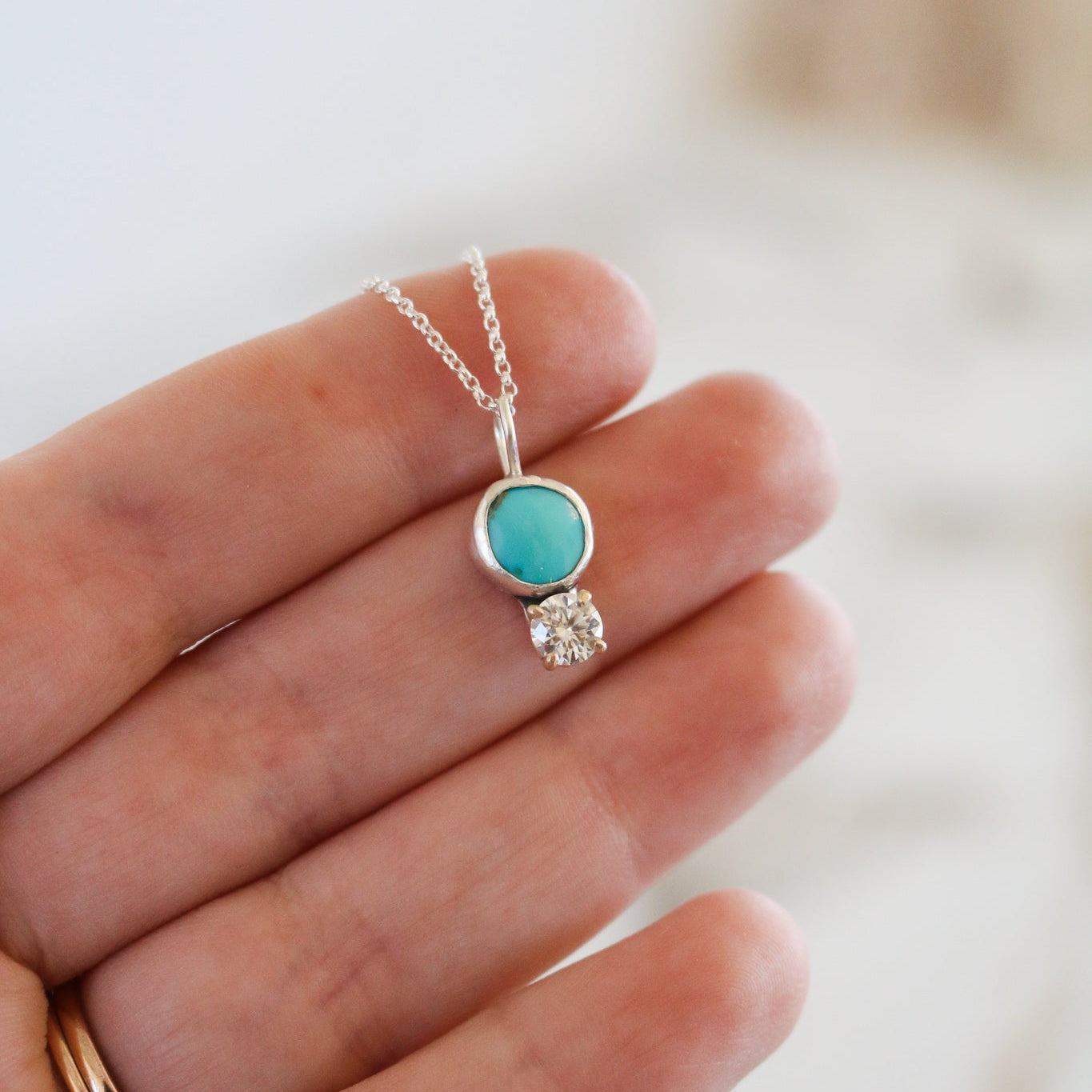 Turquoise & Diamond Necklace II // One of a Kind