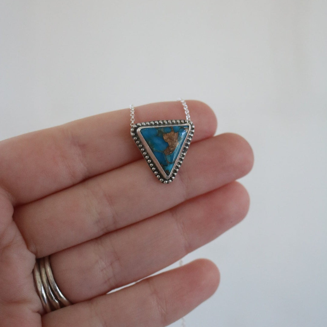 Blue Mojave Turquoise Triangle Necklace // One of a Kind